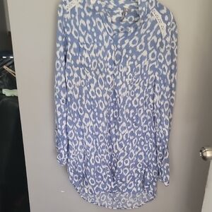 New Directions Blue and White Blouse